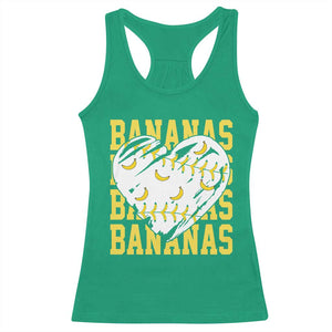 Retro Bananas Racerback Tank Top Vintage Baseball Heart Graphic Game Day Gifts TS10 Irish Green Print Your Wear