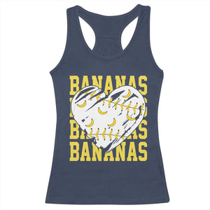 Retro Bananas Racerback Tank Top Vintage Baseball Heart Graphic Game Day Gifts TS10 Navy Print Your Wear