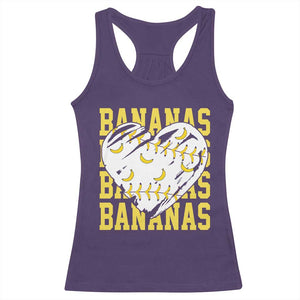 Retro Bananas Racerback Tank Top Vintage Baseball Heart Graphic Game Day Gifts TS10 Purple Print Your Wear