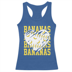 Retro Bananas Racerback Tank Top Vintage Baseball Heart Graphic Game Day Gifts TS10 Royal Blue Print Your Wear