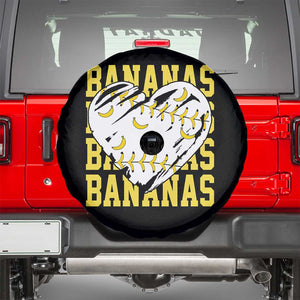 Retro Bananas Spare Tire Cover Vintage Baseball Heart Graphic Game Day Gifts TS10 Black Print Your Wear