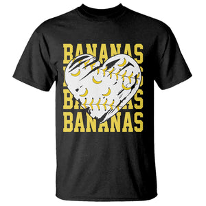 Retro Bananas T Shirt Vintage Baseball Heart Graphic Game Day Gifts TS10 Black Print Your Wear