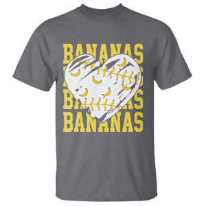 Retro Bananas T Shirt Vintage Baseball Heart Graphic Game Day Gifts TS10 Charcoal Print Your Wear