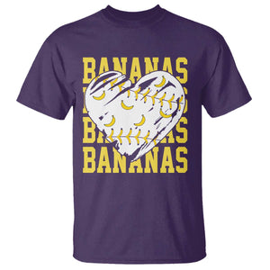 Retro Bananas T Shirt Vintage Baseball Heart Graphic Game Day Gifts TS10 Purple Print Your Wear
