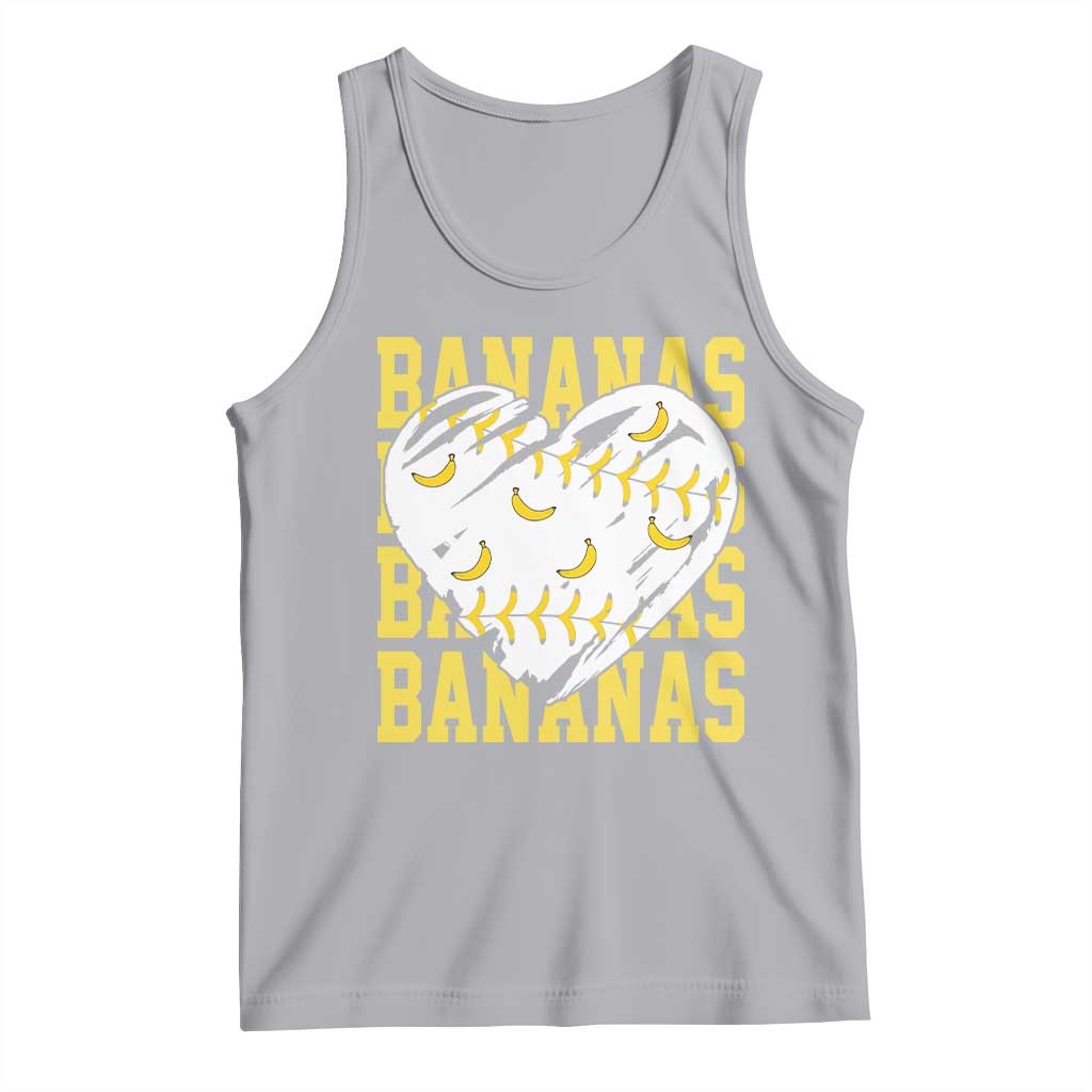 Retro Bananas Tank Top Vintage Baseball Heart Graphic Game Day Gifts TS10 Athletic Heather Print Your Wear