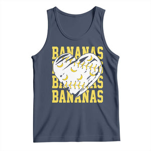 Retro Bananas Tank Top Vintage Baseball Heart Graphic Game Day Gifts TS10 Navy Print Your Wear