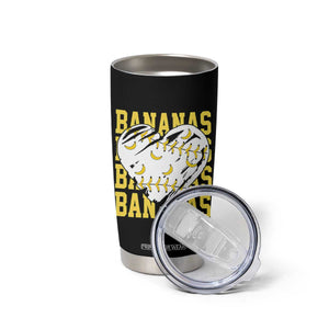 Retro Bananas Tumbler Cup Vintage Baseball Heart Graphic Game Day Gifts TS10 Print Your Wear