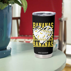 Retro Bananas Tumbler Cup Vintage Baseball Heart Graphic Game Day Gifts TS10 Print Your Wear
