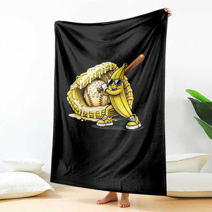 Baseball Banana Throw Blanket Funny Baseball Glove Drip Kids Youth Boys Girls TS10 Print Your Wear