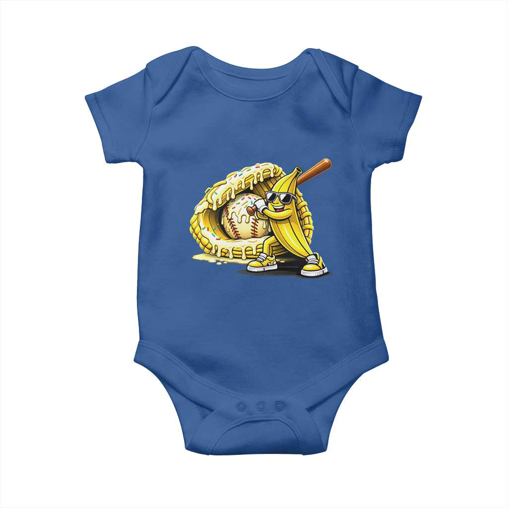 Baseball Banana Baby Onesie Funny Baseball Glove Drip Kids Youth Boys Girls TS10 Royal Blue Print Your Wear