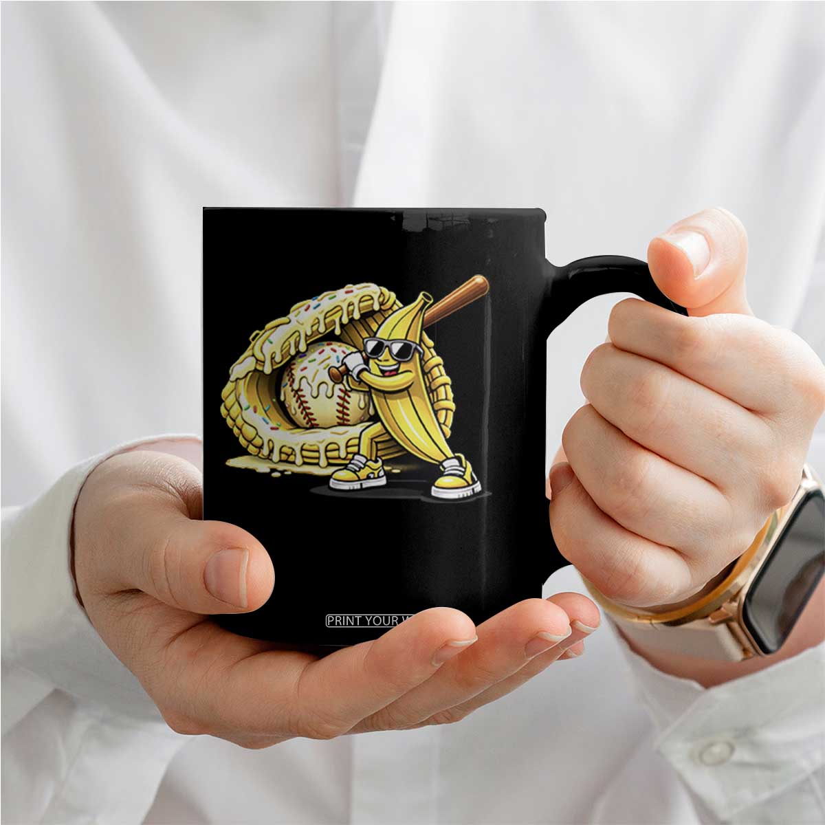 Baseball Banana Coffee Mug Funny Baseball Glove Drip Kids Youth Boys Girls TS10 Print Your Wear