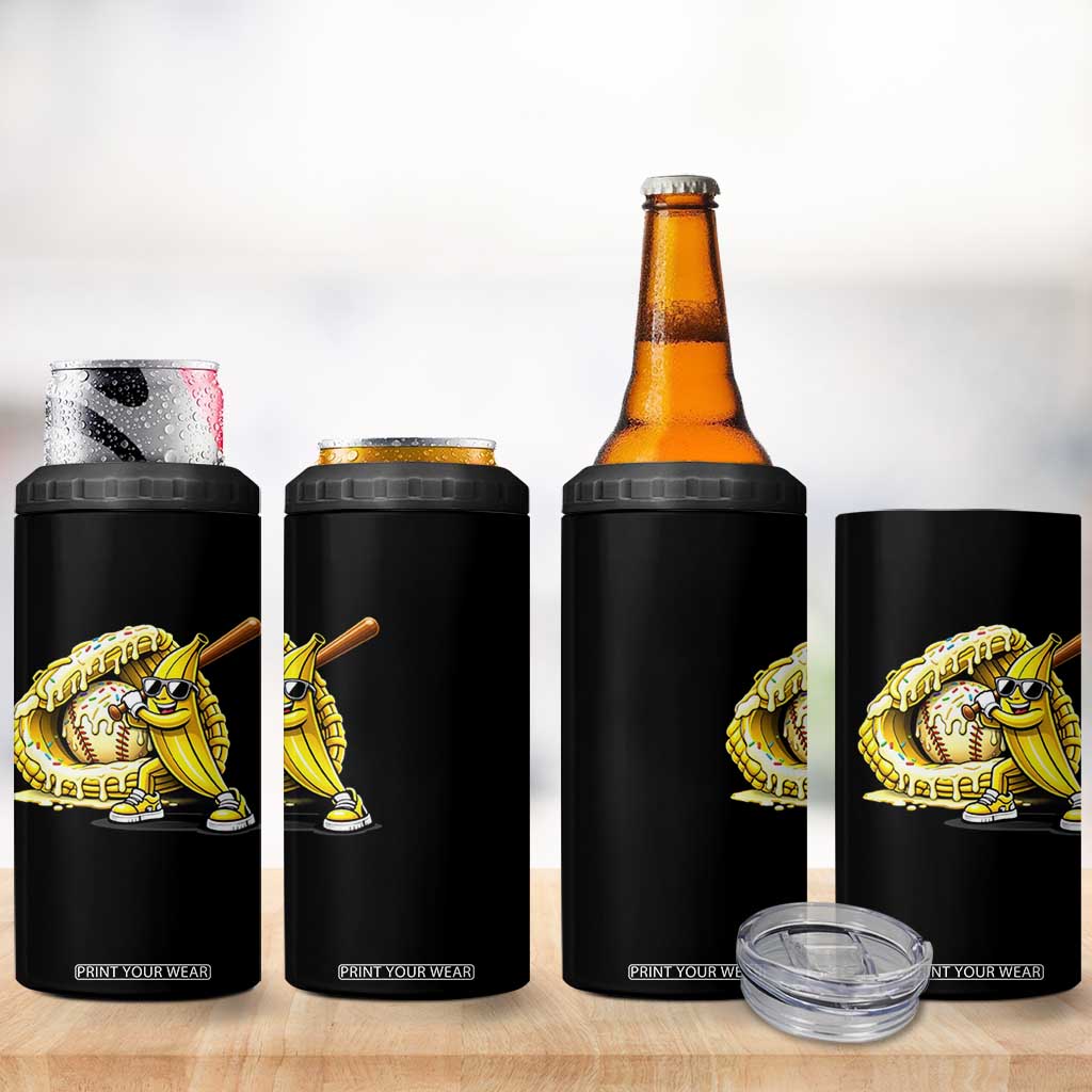 Baseball Banana 4 in 1 Can Cooler Tumbler Funny Baseball Glove Drip Kids Youth Boys Girls TS10 Print Your Wear