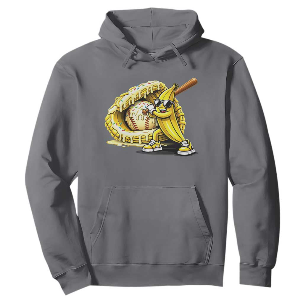 Baseball Banana Hoodie Funny Baseball Glove Drip Kids Youth Boys Girls TS10 Charcoal Print Your Wear