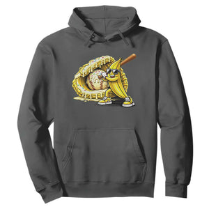 Baseball Banana Hoodie Funny Baseball Glove Drip Kids Youth Boys Girls TS10 Dark Heather Print Your Wear