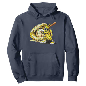 Baseball Banana Hoodie Funny Baseball Glove Drip Kids Youth Boys Girls TS10 Navy Print Your Wear