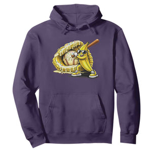 Baseball Banana Hoodie Funny Baseball Glove Drip Kids Youth Boys Girls TS10 Purple Print Your Wear