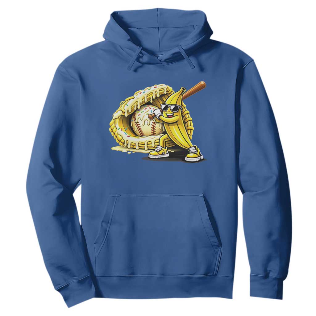 Baseball Banana Hoodie Funny Baseball Glove Drip Kids Youth Boys Girls TS10 Royal Blue Print Your Wear
