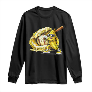 Baseball Banana Long Sleeve Shirt Funny Baseball Glove Drip Kids Youth Boys Girls TS10 Black Print Your Wear