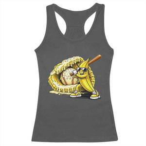 Baseball Banana Racerback Tank Top Funny Baseball Glove Drip Kids Youth Boys Girls TS10 Dark Heather Print Your Wear