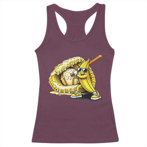 Baseball Banana Racerback Tank Top Funny Baseball Glove Drip Kids Youth Boys Girls TS10 Maroon Print Your Wear