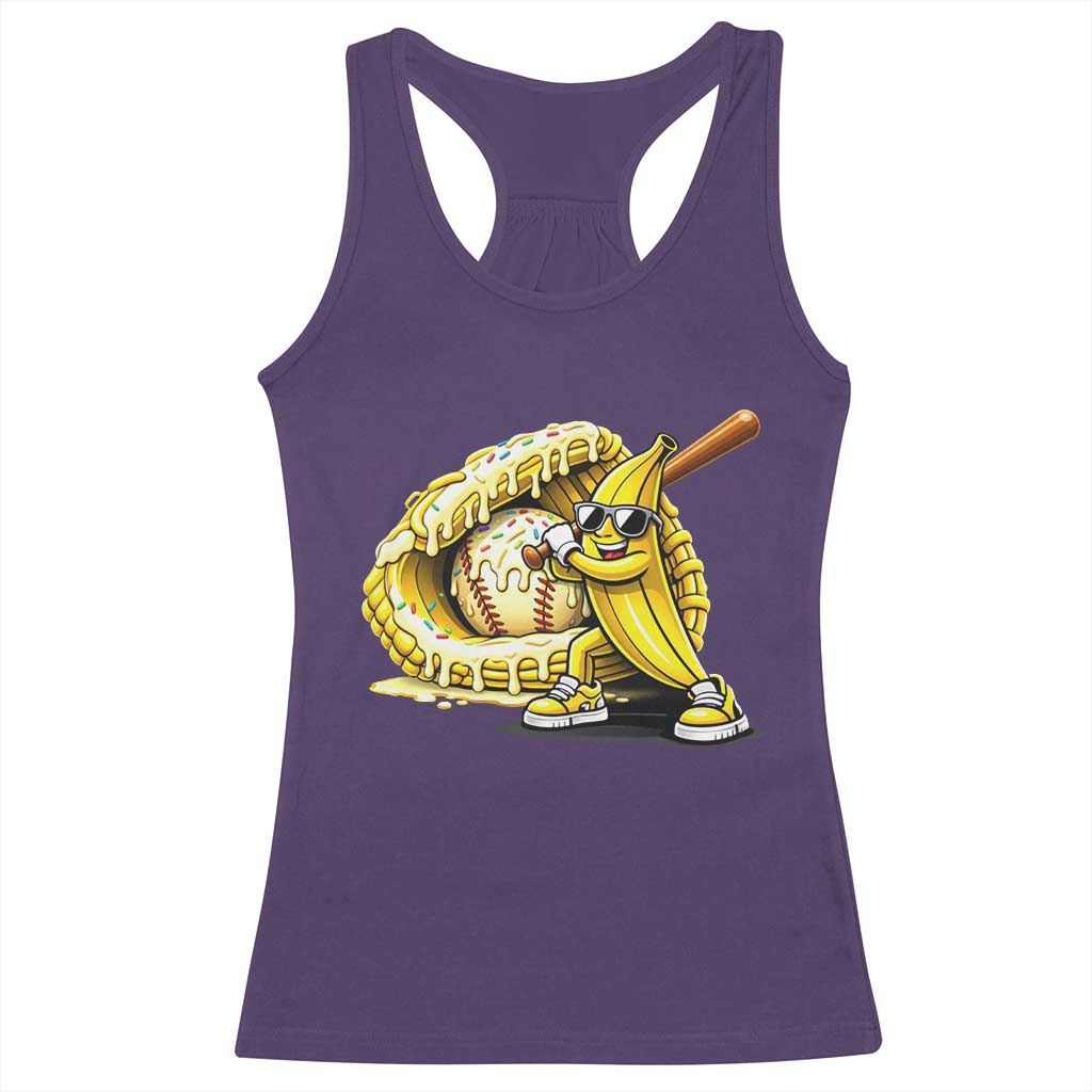 Baseball Banana Racerback Tank Top Funny Baseball Glove Drip Kids Youth Boys Girls TS10 Purple Print Your Wear