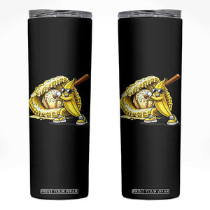 Baseball Banana Skinny Tumbler Funny Baseball Glove Drip Kids Youth Boys Girls TS10 Black Print Your Wear