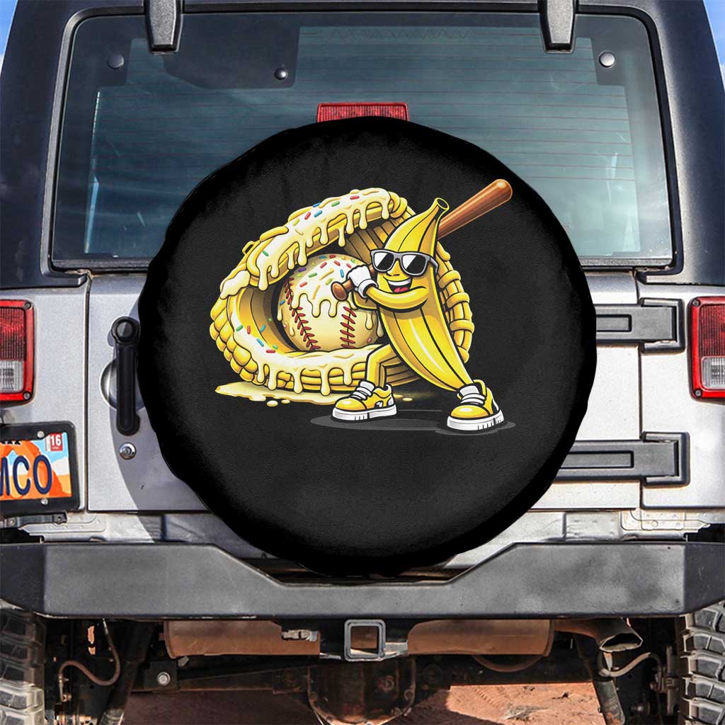 Baseball Banana Spare Tire Cover Funny Baseball Glove Drip Kids Youth Boys Girls TS10 No hole Black Print Your Wear