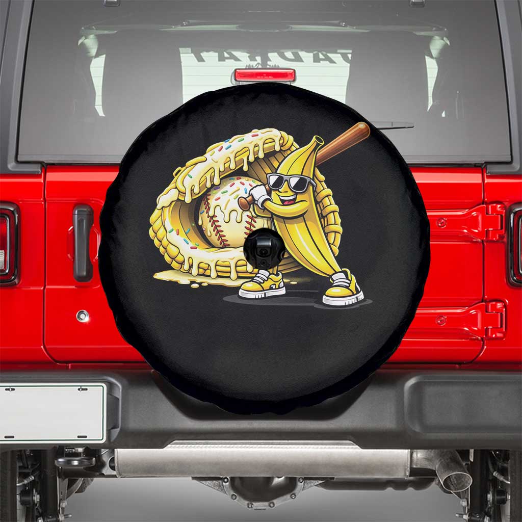 Baseball Banana Spare Tire Cover Funny Baseball Glove Drip Kids Youth Boys Girls TS10 Black Print Your Wear
