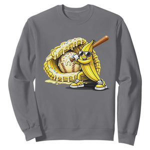 Baseball Banana Sweatshirt Funny Baseball Glove Drip Kids Youth Boys Girls TS10 Charcoal Print Your Wear