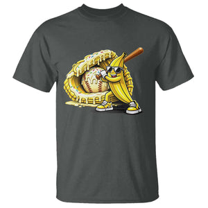 Baseball Banana T Shirt Funny Baseball Glove Drip Kids Youth Boys Girls TS10 Dark Heather Print Your Wear