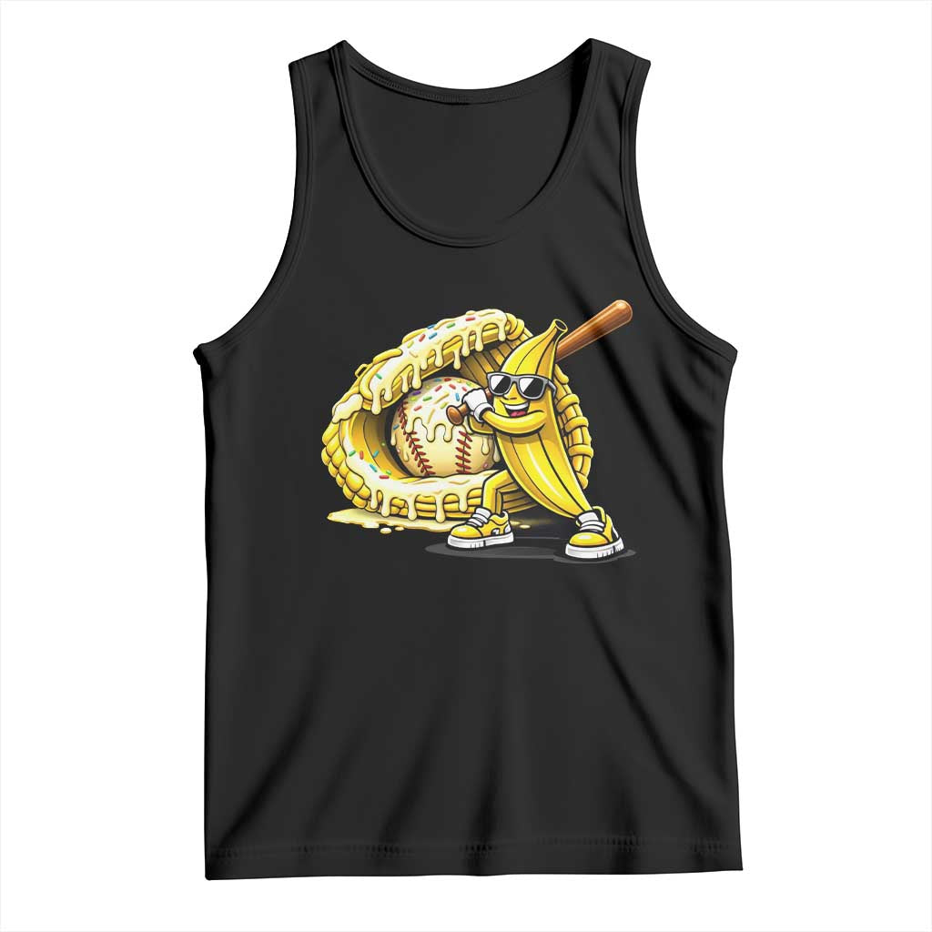 Baseball Banana Tank Top Funny Baseball Glove Drip Kids Youth Boys Girls TS10 Black Print Your Wear