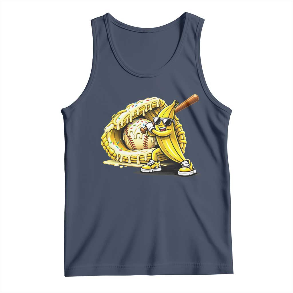 Baseball Banana Tank Top Funny Baseball Glove Drip Kids Youth Boys Girls TS10 Navy Print Your Wear