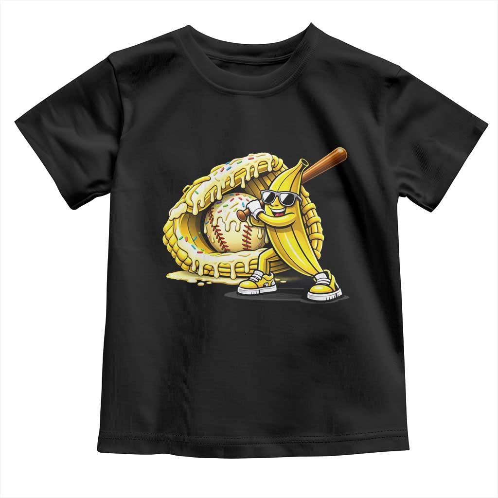 Baseball Banana Toddler T Shirt Funny Baseball Glove Drip Kids Youth Boys Girls TS10 Black Print Your Wear
