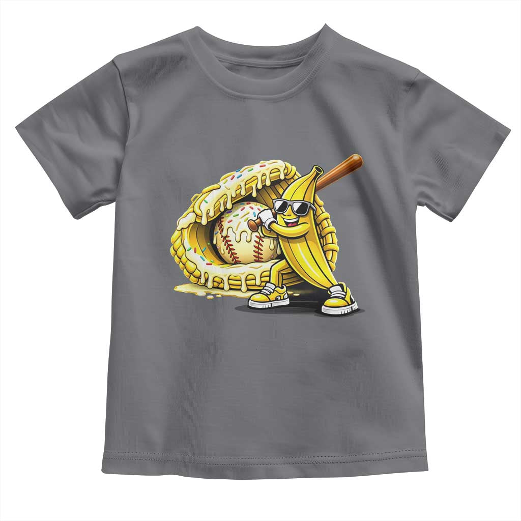 Baseball Banana Toddler T Shirt Funny Baseball Glove Drip Kids Youth Boys Girls TS10 Charcoal Print Your Wear