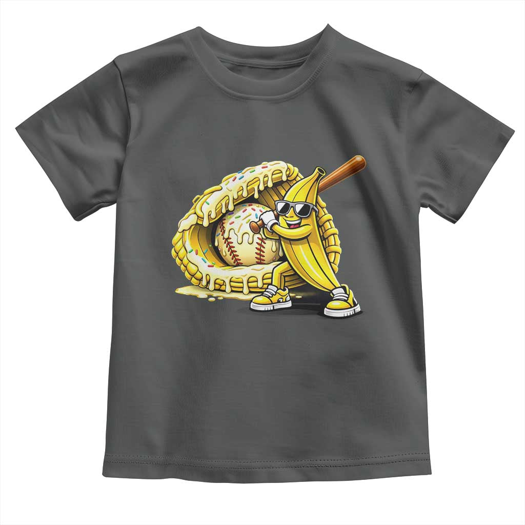 Baseball Banana Toddler T Shirt Funny Baseball Glove Drip Kids Youth Boys Girls TS10 Dark Heather Print Your Wear
