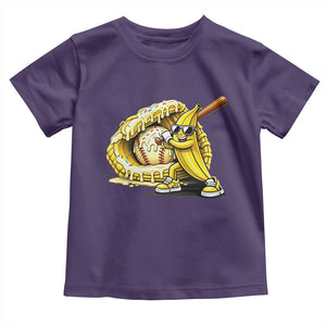 Baseball Banana Toddler T Shirt Funny Baseball Glove Drip Kids Youth Boys Girls TS10 Purple Print Your Wear
