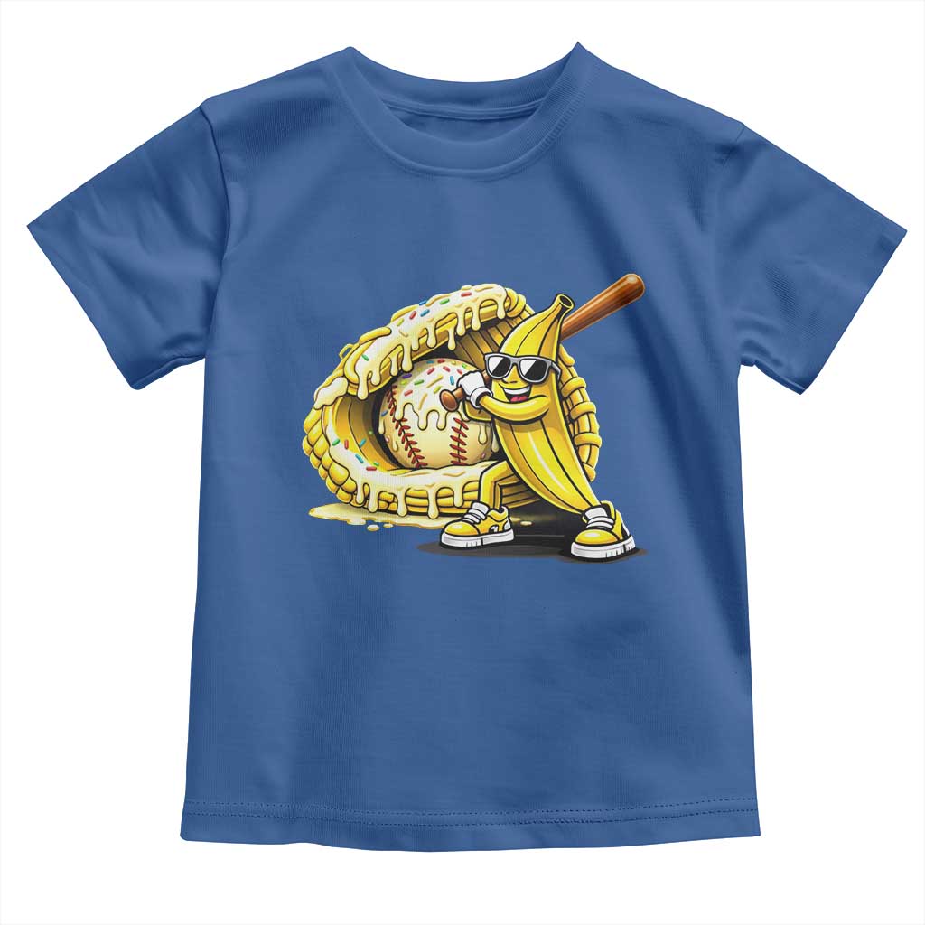 Baseball Banana Toddler T Shirt Funny Baseball Glove Drip Kids Youth Boys Girls TS10 Royal Blue Print Your Wear