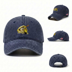 Baseball Banana Washed Cotton Baseball Cap Funny Baseball Glove Drip Kids Youth Boys Girls TS10 Washed Cap Universal Fit Navy Print Your Wear
