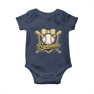 Bananas Coquette Bow Baby Onesie Baseball Bats Banana Lovers Women Girls Kids TS10 Navy Print Your Wear