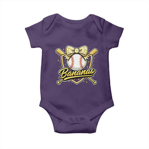 Bananas Coquette Bow Baby Onesie Baseball Bats Banana Lovers Women Girls Kids TS10 Purple Print Your Wear