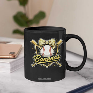 Bananas Coquette Bow Coffee Mug Baseball Bats Banana Lovers Women Girls Kids TS10 Print Your Wear