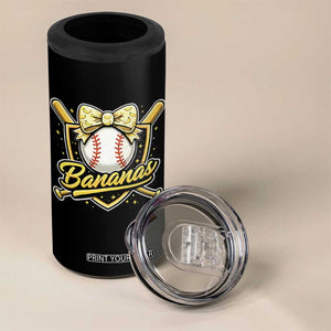 Bananas Coquette Bow 4 in 1 Can Cooler Tumbler Baseball Bats Banana Lovers Women Girls Kids TS10 Print Your Wear