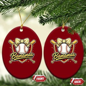 Bananas Coquette Bow Ceramic Ornament Baseball Bats Banana Lovers Women Girls Kids TS10 Print Your Wear