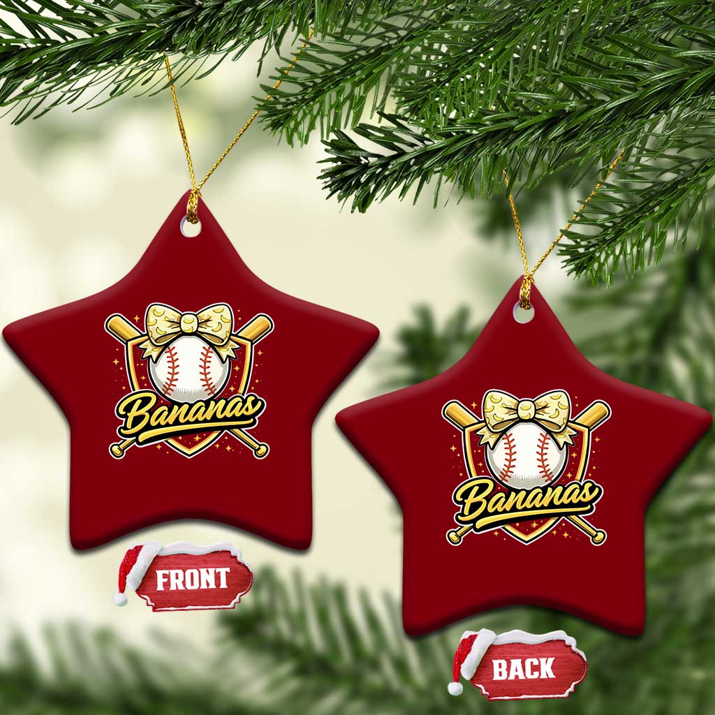Bananas Coquette Bow Ceramic Ornament Baseball Bats Banana Lovers Women Girls Kids TS10 Print Your Wear