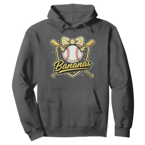 Bananas Coquette Bow Hoodie Baseball Bats Banana Lovers Women Girls Kids TS10 Dark Heather Print Your Wear