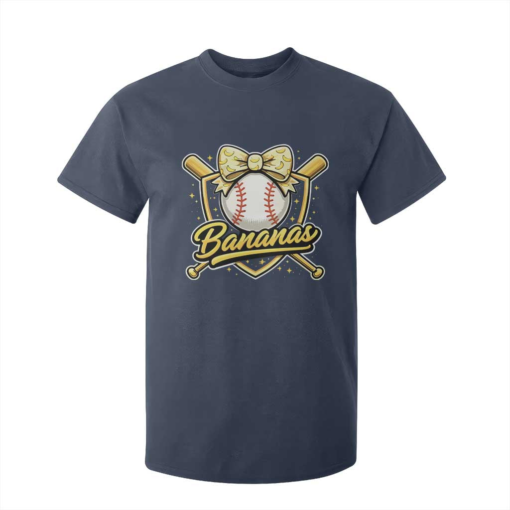 Bananas Coquette Bow T Shirt For Kid Baseball Bats Banana Lovers Women Girls Kids TS10 Navy Print Your Wear