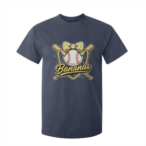 Bananas Coquette Bow T Shirt For Kid Baseball Bats Banana Lovers Women Girls Kids TS10 Navy Print Your Wear