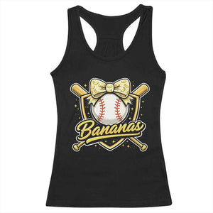 Bananas Coquette Bow Racerback Tank Top Baseball Bats Banana Lovers Women Girls Kids TS10 Black Print Your Wear