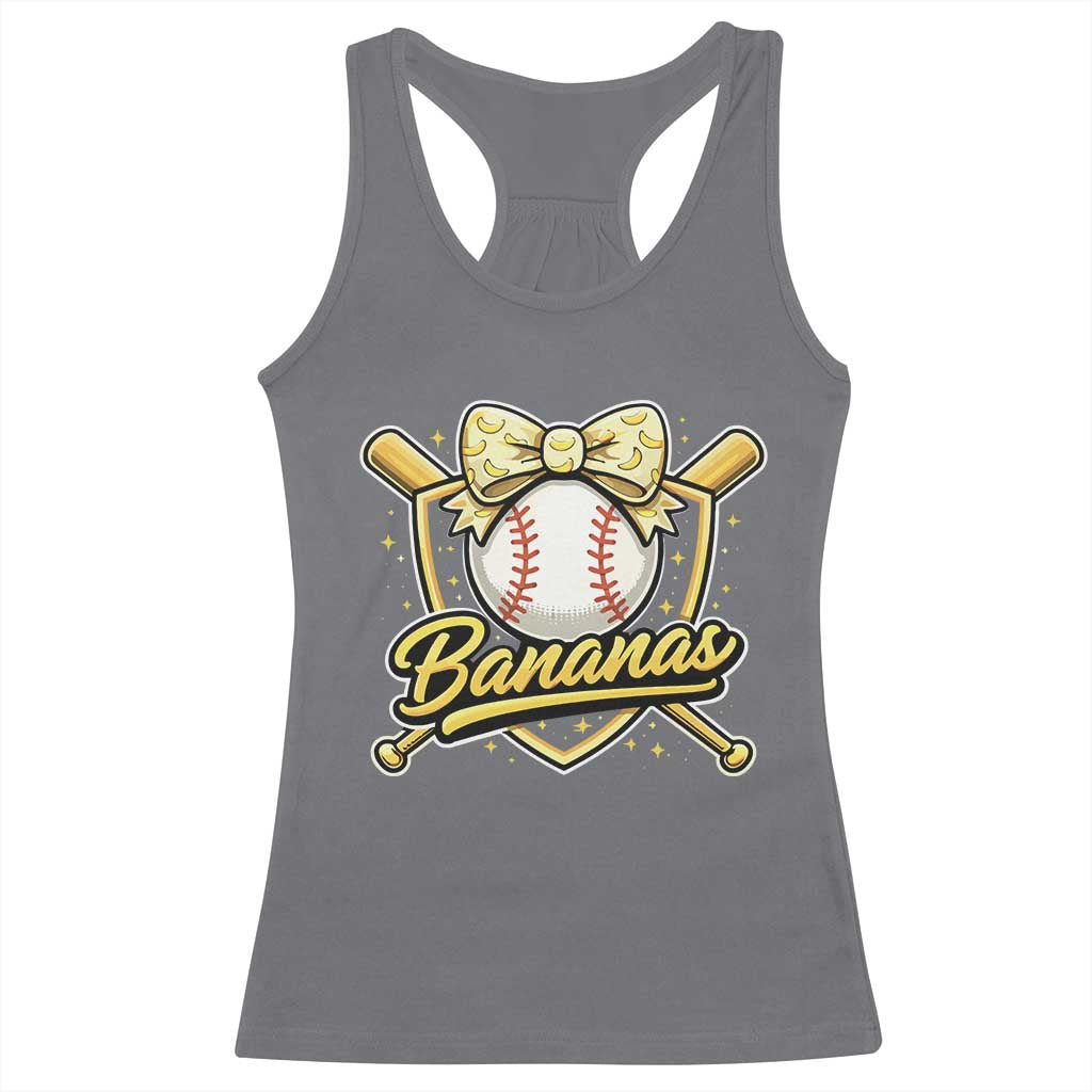 Bananas Coquette Bow Racerback Tank Top Baseball Bats Banana Lovers Women Girls Kids TS10 Charcoal Print Your Wear