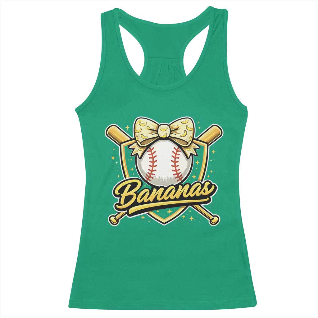 Bananas Coquette Bow Racerback Tank Top Baseball Bats Banana Lovers Women Girls Kids TS10 Irish Green Print Your Wear
